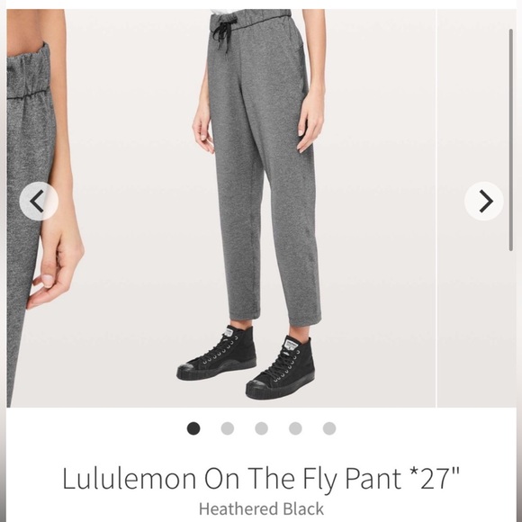12. Lululemon On The Fly Pant *27" Heathered Black - Picture 5 of 16